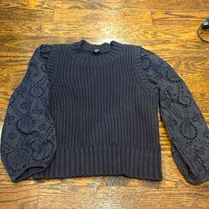 Rails black sweater with key hole sleeves